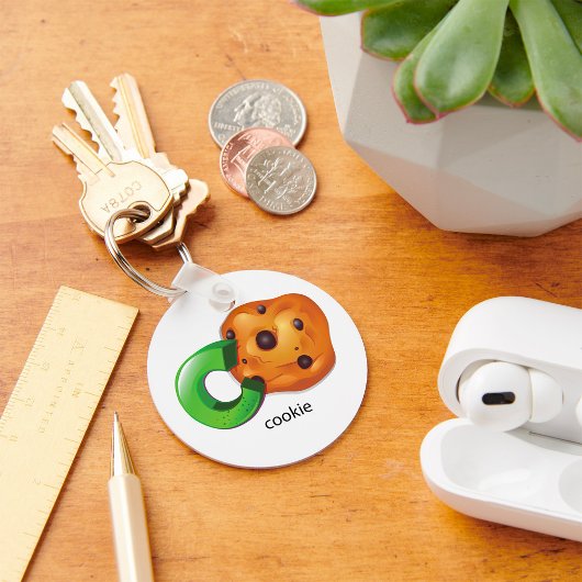 C staat voor Cookie Alphabet Letter Chocolate Chip Sleutelhanger