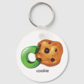 C staat voor Cookie Alphabet Letter Chocolate Chip Sleutelhanger (Voorkant)