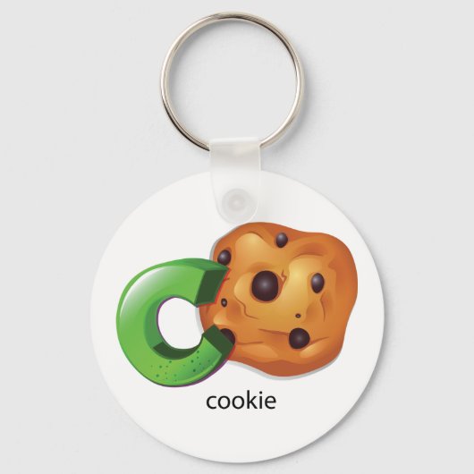 C staat voor Cookie Alphabet Letter Chocolate Chip Sleutelhanger (Achterkant)