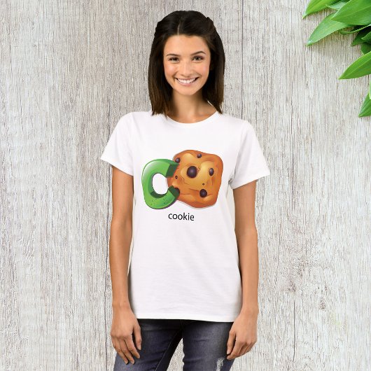 C staat voor Cookie Alphabet Letter Chocolate Chip T-shirt