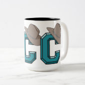 C staat voor Cowboy Tweekleurige Koffiemok (Voorkant rechts)