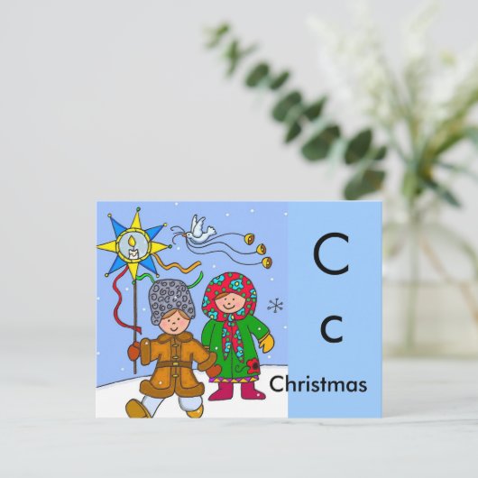 C staat voor kerst feestdagenkaart (Staand voorkant)