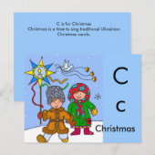 C staat voor kerst feestdagenkaart (Voorkant / Achterkant)