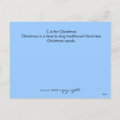 C staat voor kerst feestdagenkaart (Achterkant)