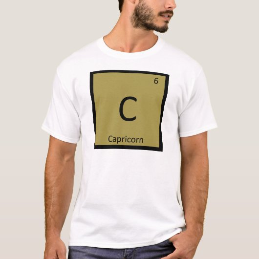 C - Steenbok Sterrenbeeld Chemie Symbool T-shirt (Voorkant)