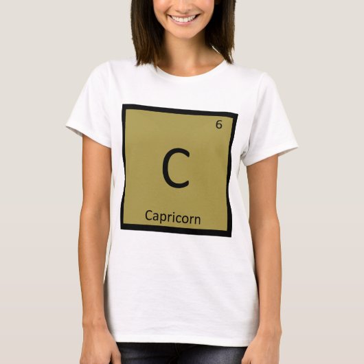 C - Steenbok Sterrenbeeld Chemie Symbool T-shirt (Voorkant)