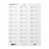 C stip cirkel mongram adreslabel (roze / groen) etiket (Full Sheet)