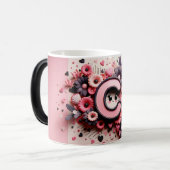 C Valentine Alphabet 3D Magische Mok (Voorkant links)