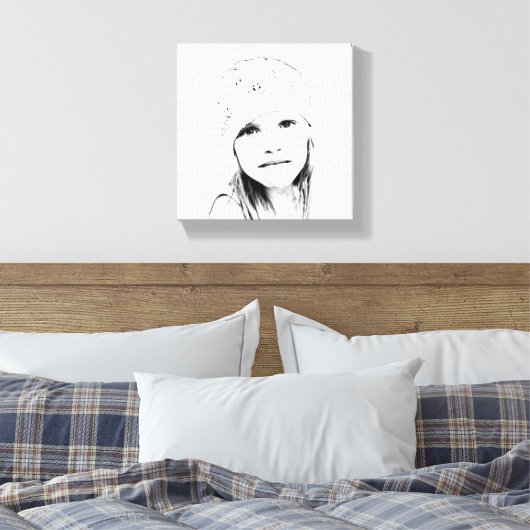 C Vector in zwart-wit Canvas Afdruk (Insitu (Slaapkamer))