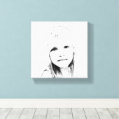 C Vector in zwart-wit Canvas Afdruk (Insitu (Houten vloer))