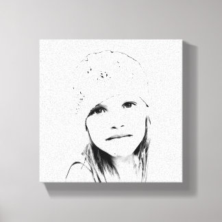 C Vector in zwart-wit Canvas Afdruk