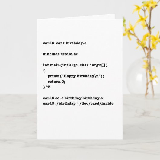 C Verjaardag Kaart (Gele Bloem)