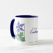 C voor Columbine Flower Monogram en Name Mok (Voorkant links)