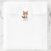 C voor katten ronde sticker (Tas)