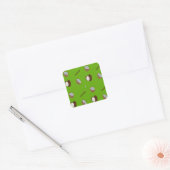 C voor kokosgroen vierkante sticker (Envelop)