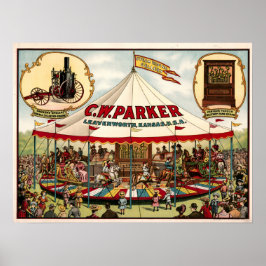  C.W. Parker Steam Riding Gallery Poster