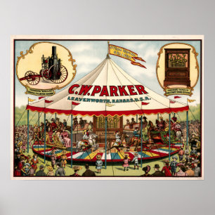 C.W. Parker Steam Riding Gallery Poster