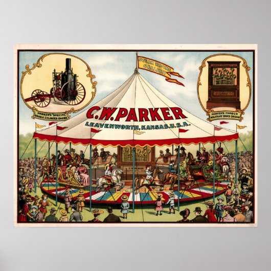 C.W. Parker Steam Riding Gallery Poster (Voorkant)