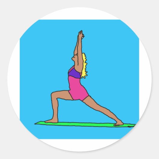 C Warrior Pose.jpg Ronde Sticker (Voorkant)