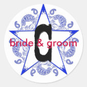  "C" Western Blauw Monogram Sticker (Voorkant)