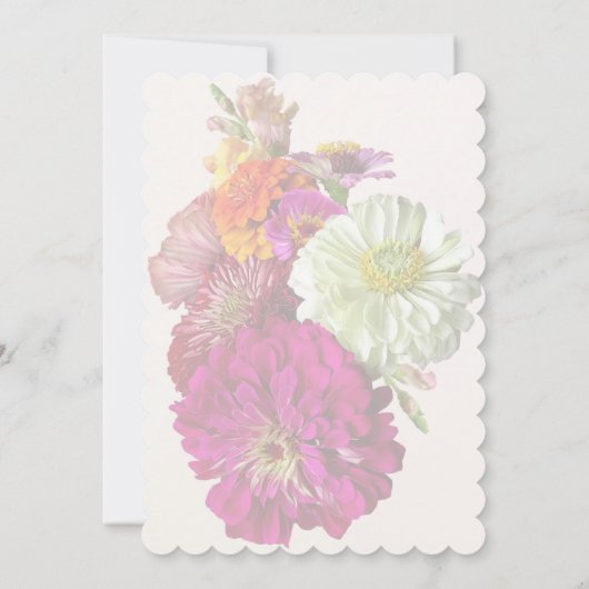 c_ZinniaGemengdeKleurenZinnia Boeket Gemengde Huwe Kaart (Achterkant)