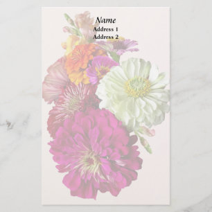 c_ZinniaMixedColorsZinnia Boeket Gemengde Kleuren  Briefpapier