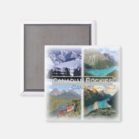 CA0027 Amerika, Canada, Canadese Rockies, Koelkast Magneet (Voorkant / Achterkant)
