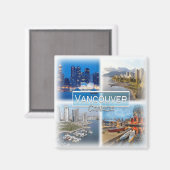 CA0032 Amerika, Canada, Vancouver, Skyline Fridge Magneet (Voorkant / Achterkant)