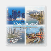 CA0032 Amerika, Canada, Vancouver, Skyline Fridge Magneet (Voorkant)