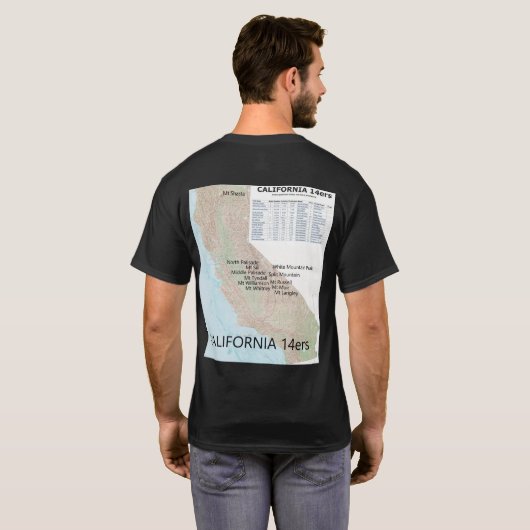 CA 14ers-shirt - Stijl #2 T-shirt (Achterkant volledig)