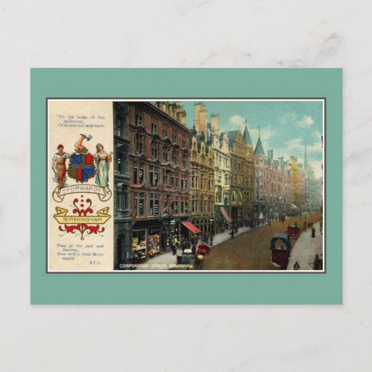  ca 1900 Birmingham Corporation Street Briefkaart (Voorkant)