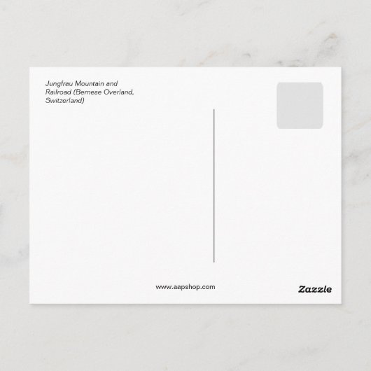 ca. 1900 Jungfrau Mountain Railroad Briefkaart (Achterkant)