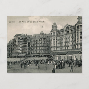  ca. 1900 Ostend Beach and Grands Hotels Briefkaart