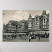 ca. 1900 Ostend Beach and Grands Hotels Poster (Voorkant)