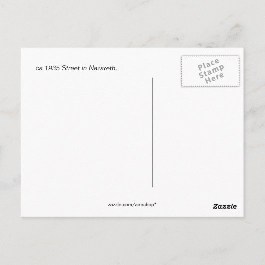 ca 1935 Street in Nazareth, groentenmarkt Briefkaart (Achterkant)