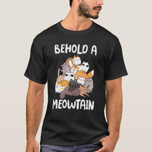 Ca Behold A Meowtain Kat Berg T-shirt (Voorkant)