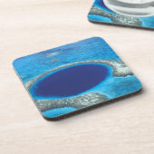 CA, Belize. Luchtbeeld van Blue Hole (diameter Bier Onderzetter (Linkerzijde)
