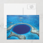 CA, Belize. Luchtbeeld van Blue Hole (diameter Briefkaart (Voorkant / Achterkant)