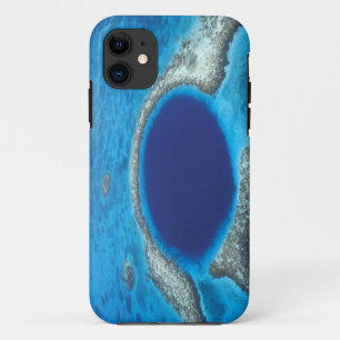 CA, Belize. Luchtbeeld van Blue Hole (diameter iPhone 11 Hoesje