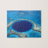 CA, Belize. Luchtvaartuig uitzicht van de blauwe h Legpuzzel (Horizontaal)