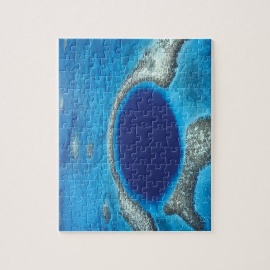 CA, Belize. Luchtvaartuig uitzicht van de blauwe h Legpuzzel (Verticaal)