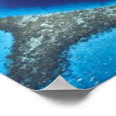 CA, Belize. Luchtvaartuig uitzicht van de blauwe h Poster (Hoek)