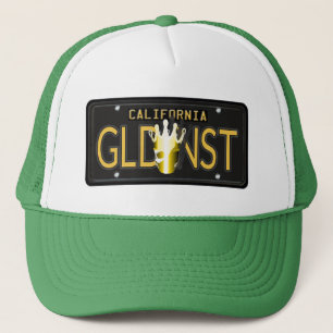 CA Black License Bord, Golden State Gold Crown - Trucker Pet