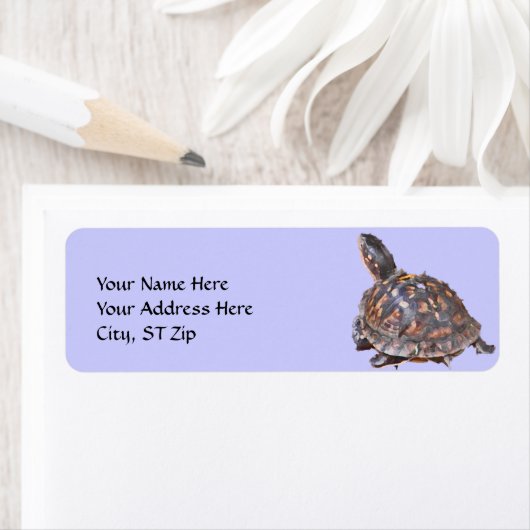 CA- Box Turtle Adreslabel.. Etiket (Insitu)