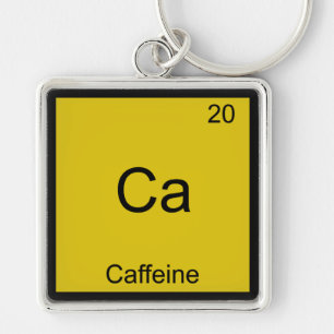 Ca - Caffeine Funny Chemistry Element Symbol T-shi Sleutelhanger