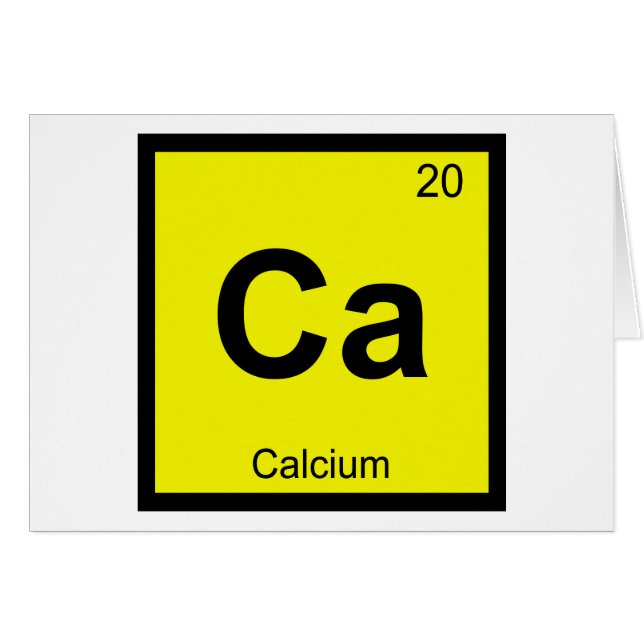 Ca - Calcium Chemie Periodiek Systeem Symbool (Voorkant Horizontaal)