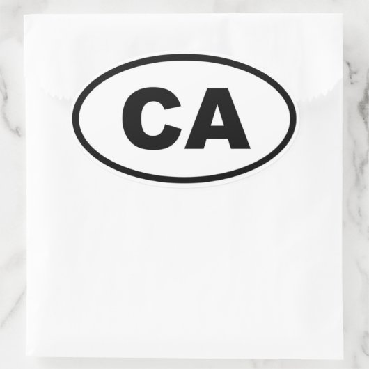 CA California Ovale Sticker (Tas)