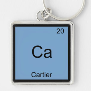Ca - Cartier Grappige Chemie Element Symbool T-shi Sleutelhanger