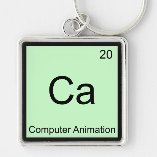 Ca - Computeranimatie Grappige Chemie Element T Sleutelhanger (Voorkant)