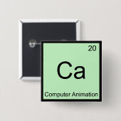 Ca - Computeranimatie Grappige Chemie Element T Vierkante Button 5,1 Cm (Voorkant /achterkant)